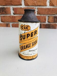 C & C SUPER ORANGE Cone Top soda can