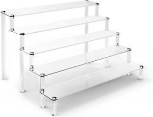 ULENDIS 5 Tier Acrylic Stands for Display, Clear Display Stand Risers Shelf for