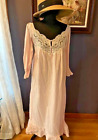 Vintage Soft Cotton Long Nightgown VICTORIAN STYLE CACIQUE MEDIUM PINK