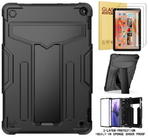 Amazon Fire HD 10 Tablet Case 10.1 Inch 2023/2021 Model / Glass Screen Protector