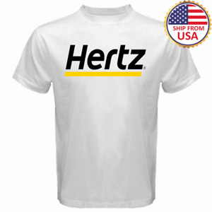 Hertz Car Rental Men's White T-Shirt Size S-3XL