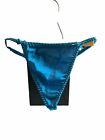Vintage Delicates Second Skin Satin Panty String Thong Panties 7 Blue Must See
