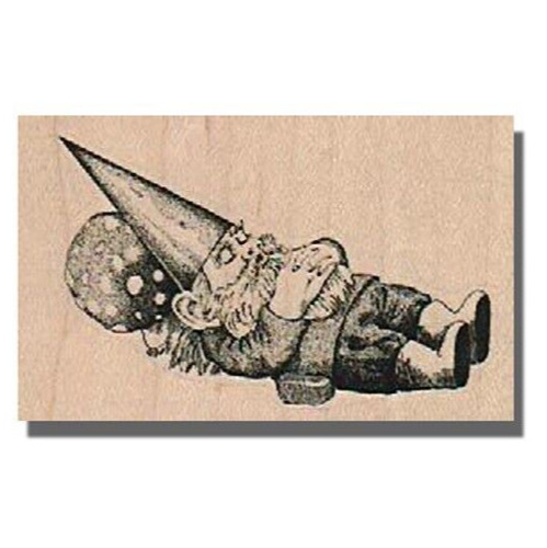 Gnome Sleeping Rubber Stamp, Garden Gnome, Fairy, Gnomes, Nature, Mushroom, Elf