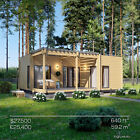 PREFAB LOG CABIN KIT $27,500 GREAT FOR AIRBNB HOST WOODEN 645 ft² /60 m² DIY ECO