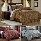 Chezmoi Collection Adelle 7-Piece Paisley Jacquard Embroidered Comforter