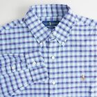Ralph Lauren Oxford Shirt Classic Fit Button Down Long Sleeve Plaid Mens Size L