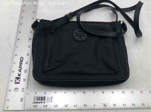 Tory Burch Womens Black Leather Adjustable Strap Cross Body Bag With COA