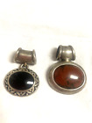 2 Sterling Silver Pendants for Men Onyx and Carnelian