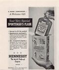 Hennessy Cognac Brandy Sportman Flask Bottle Father Day Gift Vtg Print Ad 1940s