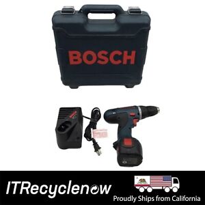 Bosch Cordless Drill Driver Set Battery Charger 9.6V 3/8 in with Hard Case