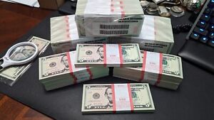 (100) FIVE DOLLAR BILLS  $5 UNCIRCULATED SEQUENTIAL BEP Strap NEW - Special Gift