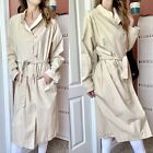 Vintage Sears Tan Trench Coat Long Khaki Pockets Women’s Size Medium M