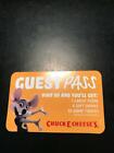 2 Chuck E Cheese’s Gift Card Certificate Large Pizza 4 Drinks 30 Tokens $60Value
