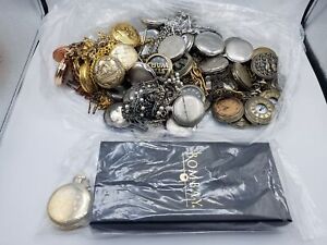 8.4Lbs Silver/Gold Tone Untested Pocket Watch Lot