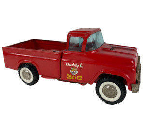 Vintage BUDDY L Traveling Zoo Pressed Steel Red Pick Up Truck - 1960