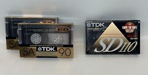 TDK Cassette Tapes SA90 High Position Type II Sd110 High Bias Type II 3 Lot New