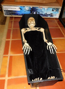 46” Rising Skeleton Coffin Animated Decor Halloween Animatronic With Box