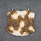 Miaou Urban Outfitters Corset Womens L Large Beige Perrie Leopard Bustier Boned