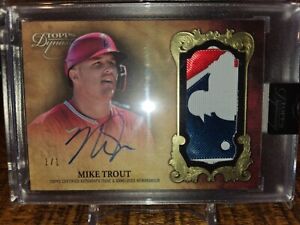 2021 Topps Dynasty Mike Trout Game Used Patch Auto 1/1 LOGOMAN One of One Gold