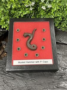 New ListingOld Rare Vintage Civil War Musket Hammer with Percussion Caps Free Display Case