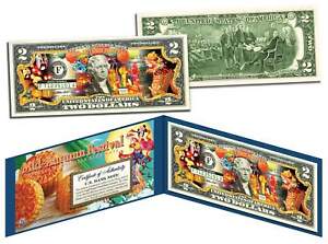 Chinese & Vietnamese 2015 MID AUTUMN FESTIVAL Colorized U.S. $2 Bill Lucky Money