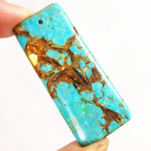 1Pcs Color Sea Sediment Gold Copper Bornite Stone Teardrop Shield Oblong Pendant