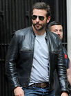 Men's Vintage Distresses Black Classic Celebrity Style Biker Soft Leather Jacket