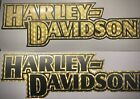 Gold Harley DAVIDSON Gas Tank Decal set of 2 gold/ flat black