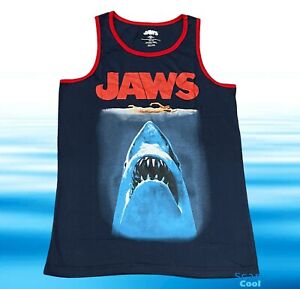New Jaws Tank Top Shark Horror Movie Mens Vintage T-Shirt