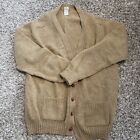Vintage Lord Jeff Cardigan Mens XXL Brown Wool Knit Sweater Button Made In USA