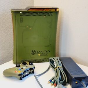 New ListingHalo 3 Xbox 360 Green OG Console System Cable HDD Parts Repair Only -Controller