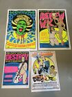 Silkscreen Concert Poster by Stainboy Lot Of 4 Andrew WK Electric Frankenstein