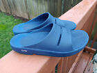 UNISEX OOFOS OOAHH  NAVY BLUE RECOVERY COMFORT SLIDE SANDALS SZ WMNS 11- MNS 9