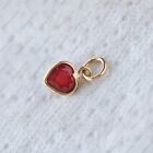 Lab-Created Ruby Gemstone Indian Jewelry 14k Yellow Gold Pendant For Women