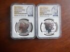 2023 S NGC REVERSE PROOF PF70 SILVER MORGAN AND PEACE TWO COIN DOLLAR SET  OGP