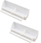 Lot of 2 Bird Cage Double Plastic Seed Water Feeder Plastic White Cup - 148