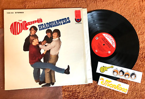 the monkees headquarters lp cos103 colgems 1967 stereo w/shrink w/2 FAN STICKERS