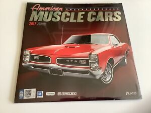 WALL CALENDAR - 18 MONTH 2017 VINTAGE MUSCLE CARS Camaro Mustang Shelby -  New