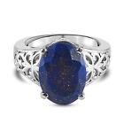Steel Blue Lapis Lazuli Unique Ring for Women Ct 4.6 Birthday Gifts