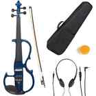 Cecilio 4/4 CEVN-2BL Electric/Silent Violin with Ebony Fittings in Blue Metallic