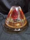 Yankee Candle Autumn Leaves Trees Crackle Glass Jar Shade Topper And Bottom Tray