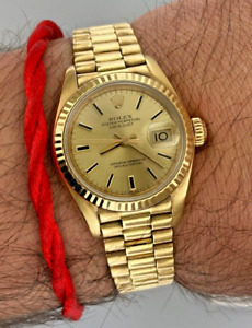 ROLEX DATEJUST #69178 26MM CHAMPAGNE DIAL 18K YELLOW GOLD PRESIDENT BRACELET
