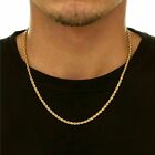 18K Solid Gold Rope Chain Necklace Men Women 16