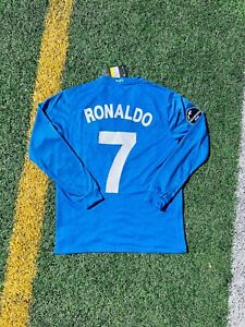 Manchester United 2008/2009 Blue Away Long sleeve Jersey Ronaldo #7