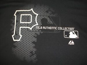 Pittsburg Pirates MLB Authentic Collection Majestic Mens XL Black Hoodie