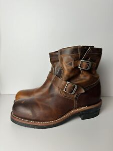 Men’s Chippewa Engineer Steel Toe Work Boots US 7E Wide Brown Leather 1901M12