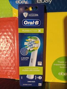 🆕️2023🪥Oral-B Floss Action Replacement Electric Brush Heads❗️ 3 Pack EB25RX🆕️