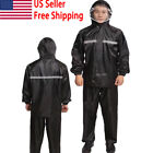 Black Safety Rain-suit, Rain Jacket With Hoodie and Rain Pants