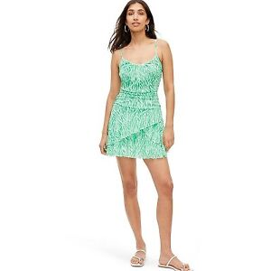 Women's Strappy Mesh Sea Twig Green Mini Dress - DVF
