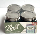 BALL Mason Jars Aqua Blue Collector's Edition 4 Half Pints 8 oz w/ Bands & Lids
